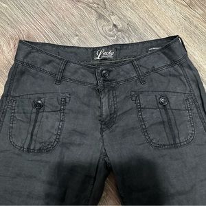 Women’s VINTAGE Lucky Jeans Brand Linen Wide Leg Cargo Pants